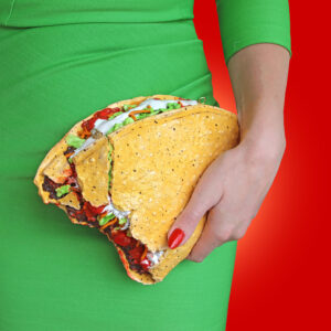 HALF-EATEN TACO PURSE 